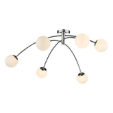 Puglia 6 Light Semi Flush Ceiling Light Polished Chrome Opal Glass dar lighting